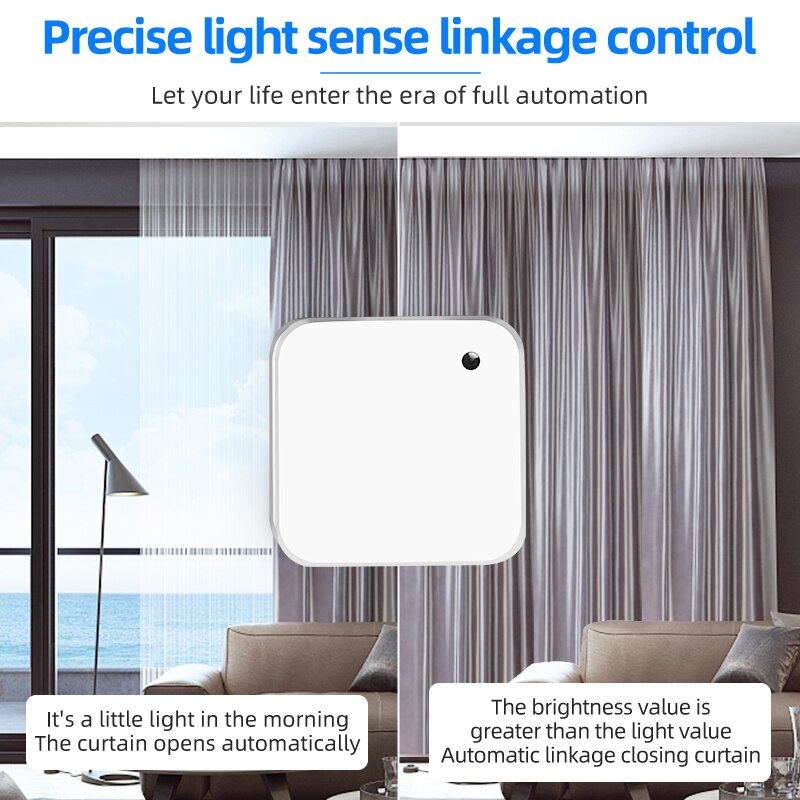 Tuya Smart ILLumination Sensor Outdoor Light Sensor Waterproof Wireless APP Linkage Control With Tuya Smart Device Max 30000LUX