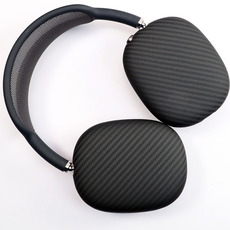Hörlursfodral i äkta kolfiber för apple airpods max, skyddande fodral, aramidfiberfodral för apple airpods max, ultratunt skal
