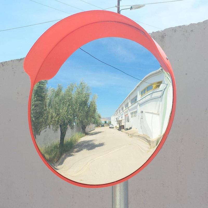 Espejo convexo de gran angular para garaje, espejo de tráfico antiimpacto de 17,7 cm, vista clara 360D, Soporte de Seguridad, 1 unidad
