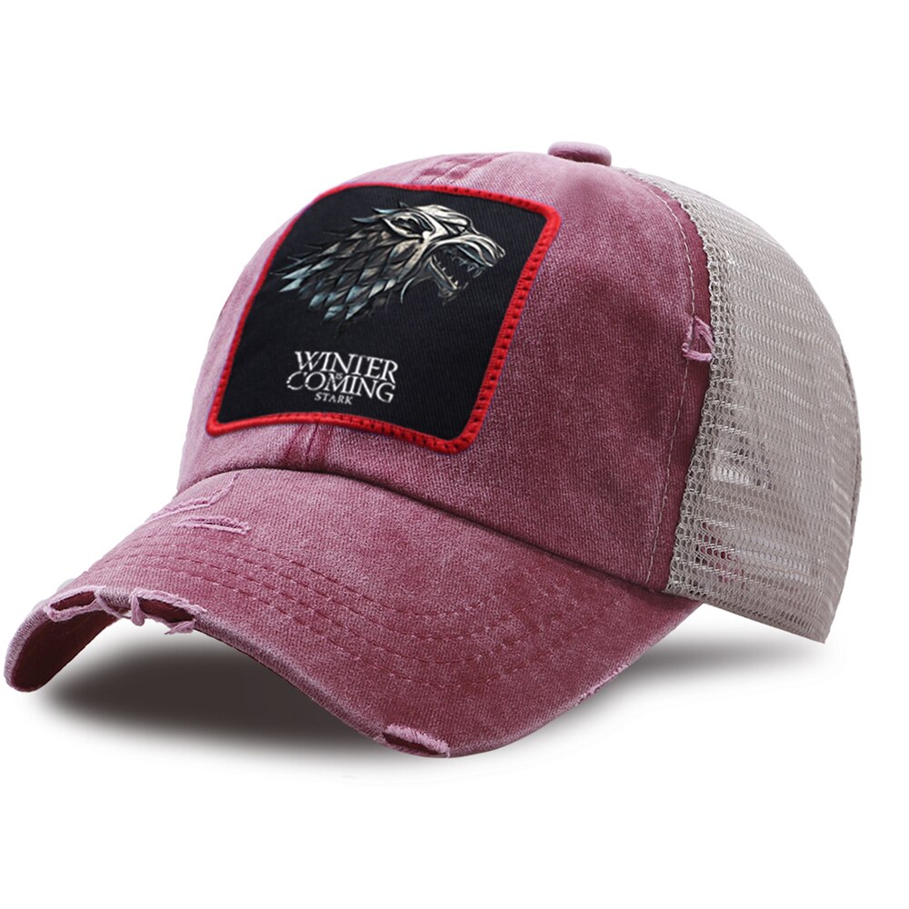 Skarp vinter kommer baseballkasket unisex afslappet baseballkasket åndbar bomuld ridesolhatte sommer udendørs snapback hat: Vinrød 6