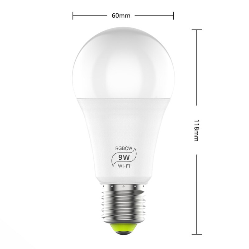 9W WiFi Smart Light Bulb LED RGB Lamp Work Home RGB+White Dimmable Timer Function Bulb Lights Lighting Smart Lamp