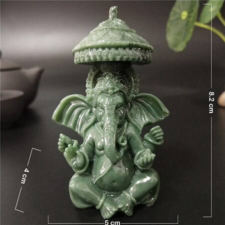 Lord ganesha statue buddha elefant gud skulpturer figurer menneskeskabte jade sten håndværk hjem have dekoration buddha statuer: Grøn 2