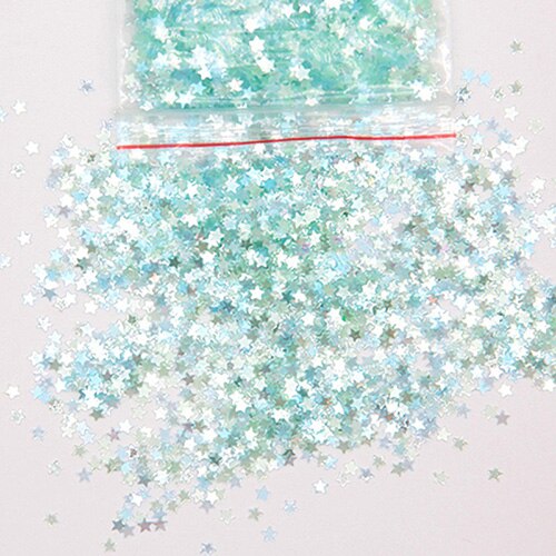 Boxi10g 3mm Glitter Slime Additives Supplies Sequins Slices Toppings Sprinkles Filler For Fluffy Cloud Clear Slime Clay: Green Blue