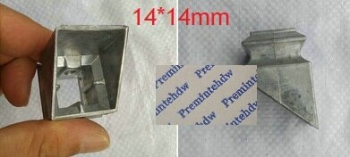 4 st/lot oavslutade fyrkantiga runda aluminium golvstolpar fläns trapp ledstång balustrar justerbara brickfäste kopplingsbeslag: 14 to 14mm 6