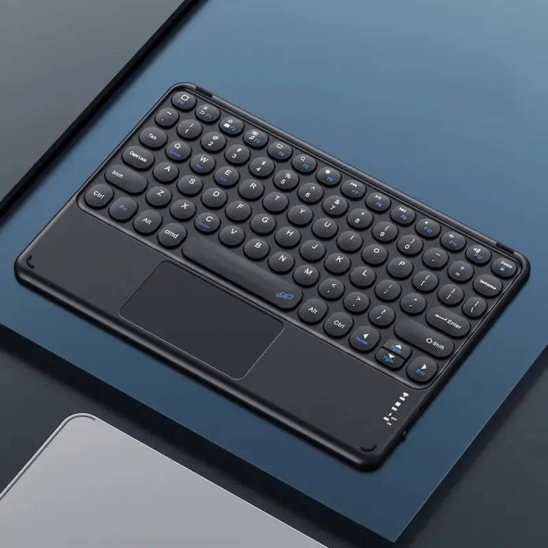 Ultra-Slank Draadloos Toetsenbord Met Touchpad Reis Mini Draagbare Bluetooth Toetsenbord Voor Ipad Universele Pad Oplaadbare Roze