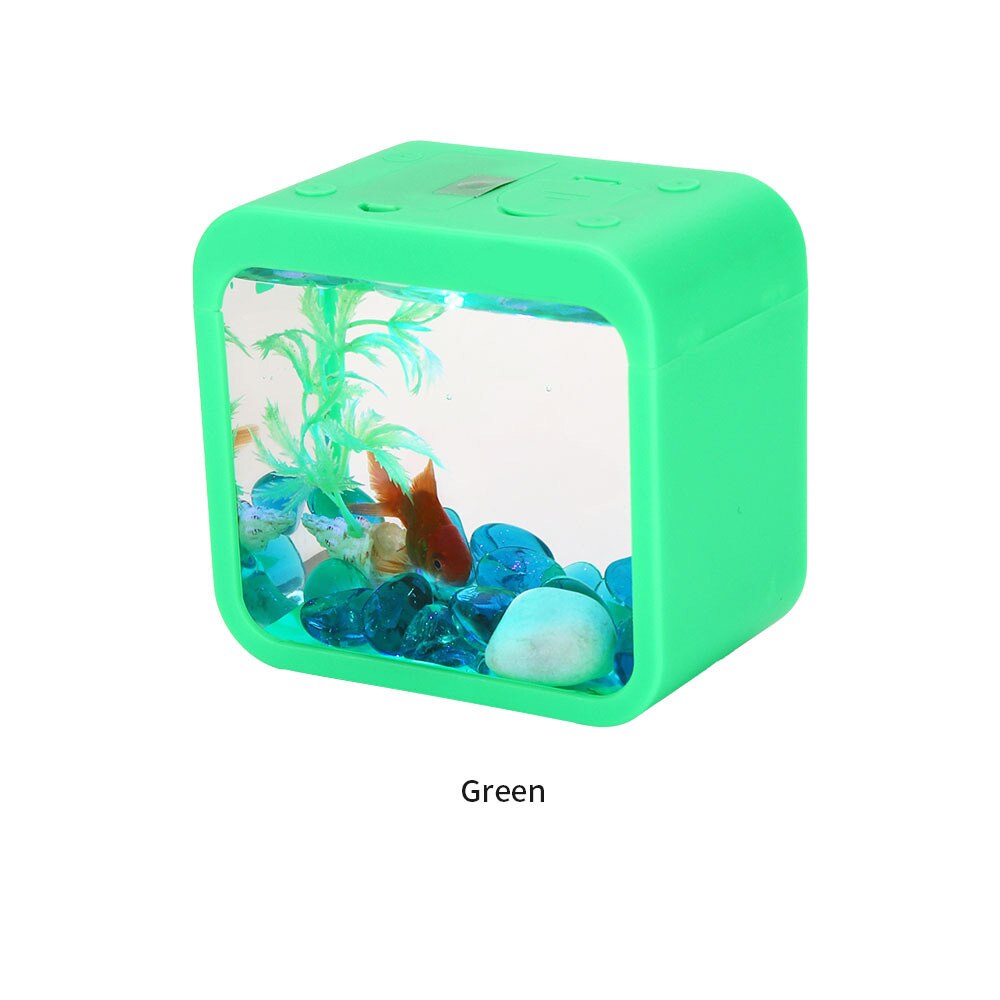 Mini Betta Fish Tank Small Ecological Landscape Aquarium Detachable Seaweed Reptile Jellyfish Goldfish Shrimp Insects Habitat: Navy Blue