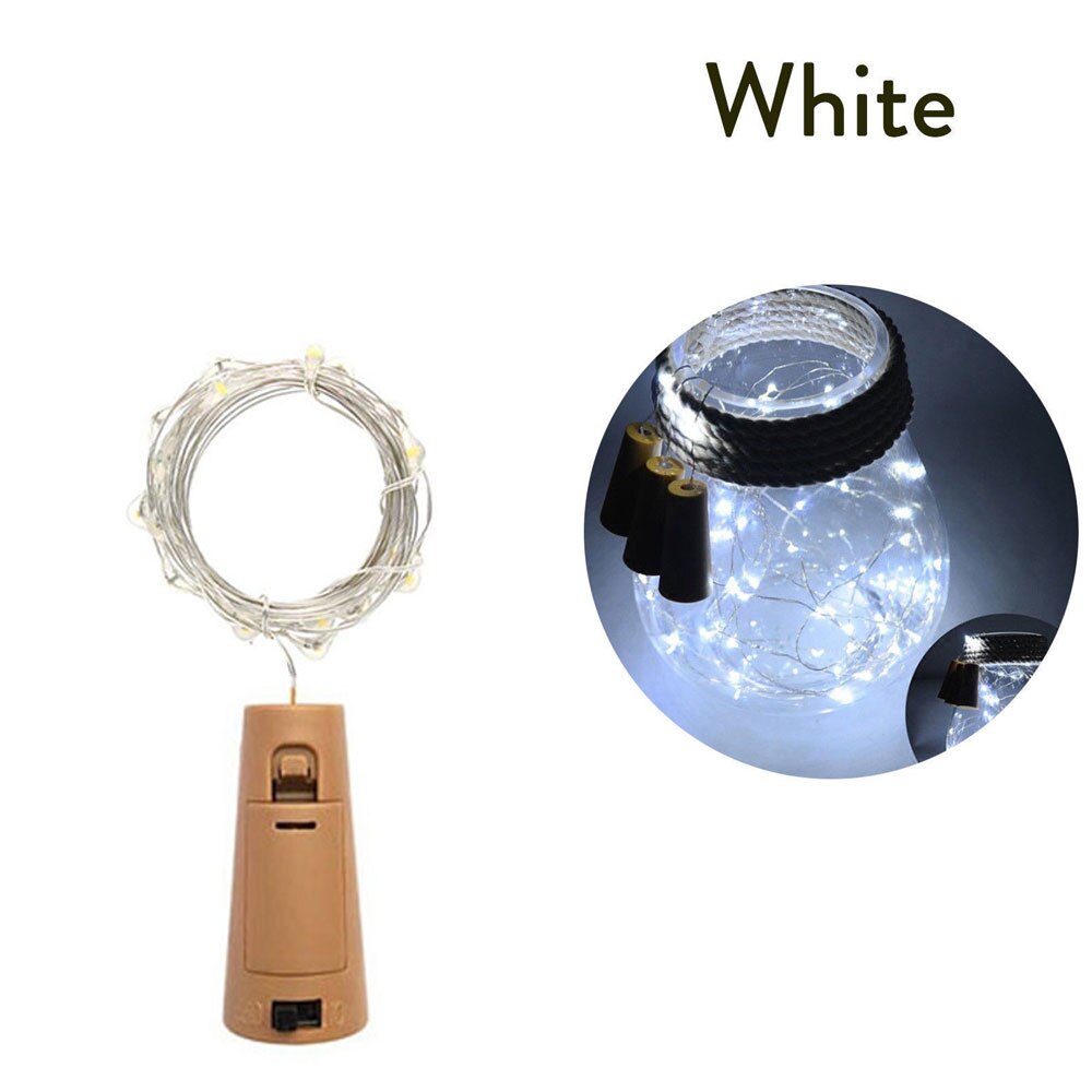 3m vinflasker med kork 30 led flaske lys batteri kork til fest bryllup jul halloween bar indretning varm hvid snor lampe: Kold hvid