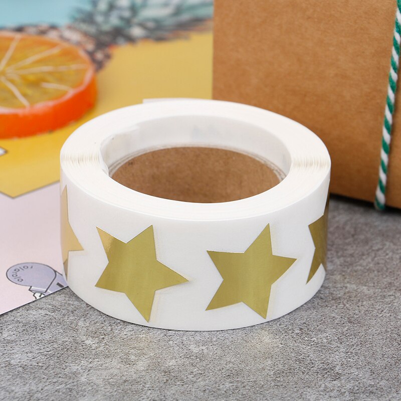 500Pcs/Roll Star Shape of Gold Stickers Seal Labels Scrapbooking for Package and Wedding Decoration
