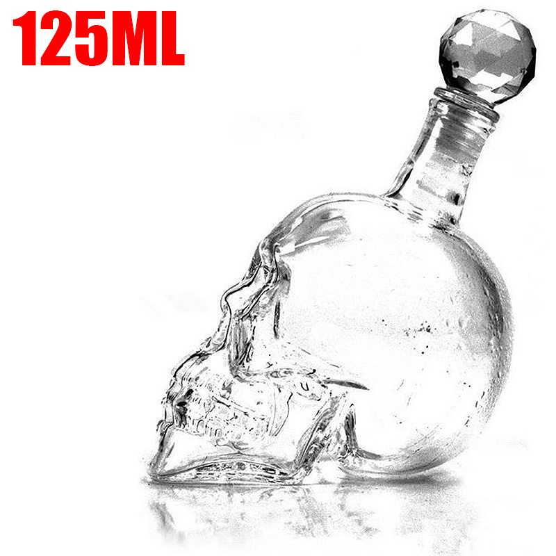 1000Ml High-End Creatieve Schedel Glas Whisky Wodka Wijn Kristallen Fles Geesten Kopjes Transparant Wijn Drinkbekers Bar thuis: 125ML bottle