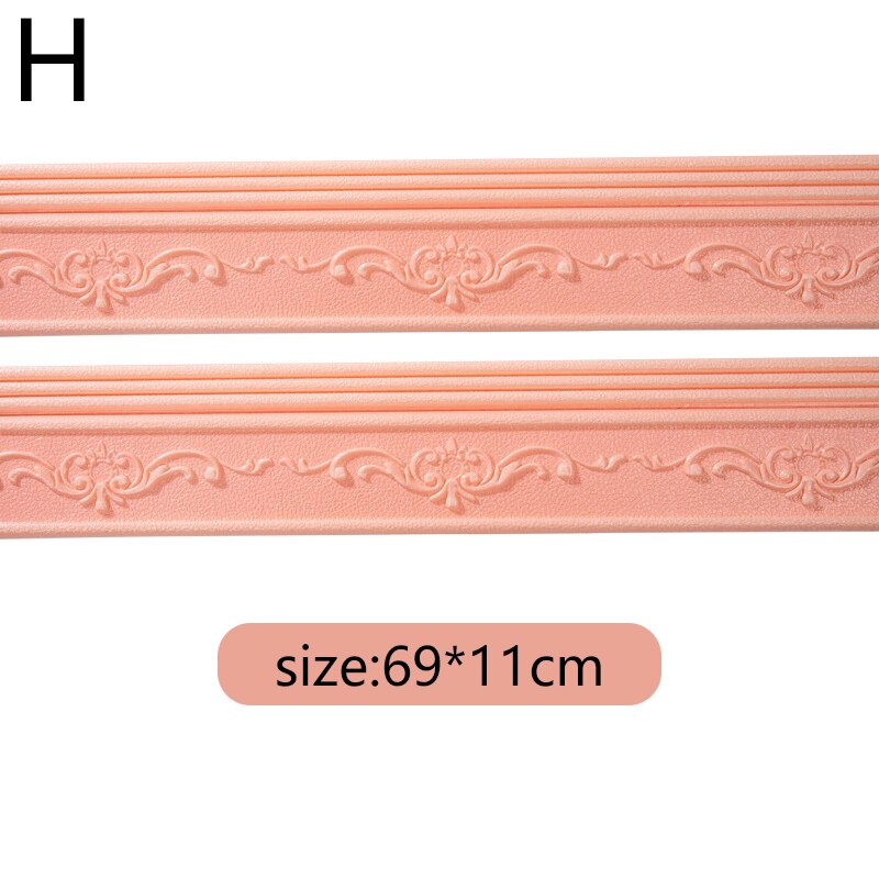 Self-Adhesive Foam 3D Foam Wall Stickers Door Frame Edge Strip Edge Band Wall Skirt Decoration Waist Line Wallpaper Skirting: H