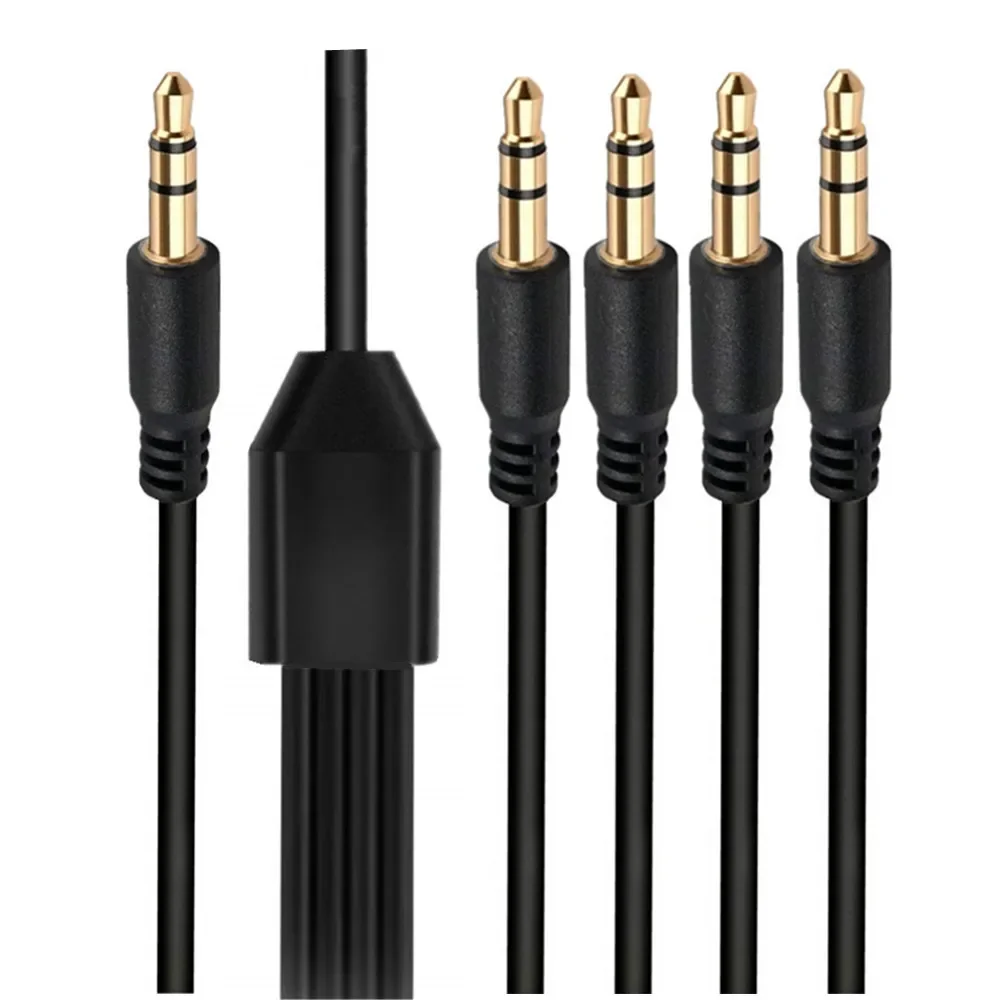 Répartiteur audio mâle 3.5mm vers 2, 3, 4, 5 et 6 mâles, prise stéréo TRS, câble adaptateur pour casque, smartphone, ordinateur, régule 3, écouteur: WHITE / 1,5m