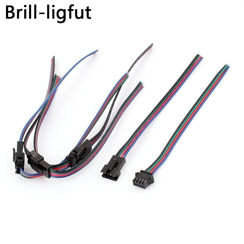 2Pin 3Pin 4Pin JST SM Male Female Plug Connector Cable Wire For WS2812B WS2812 WS2811 LED Strip Lamp Wire Quick Connectors