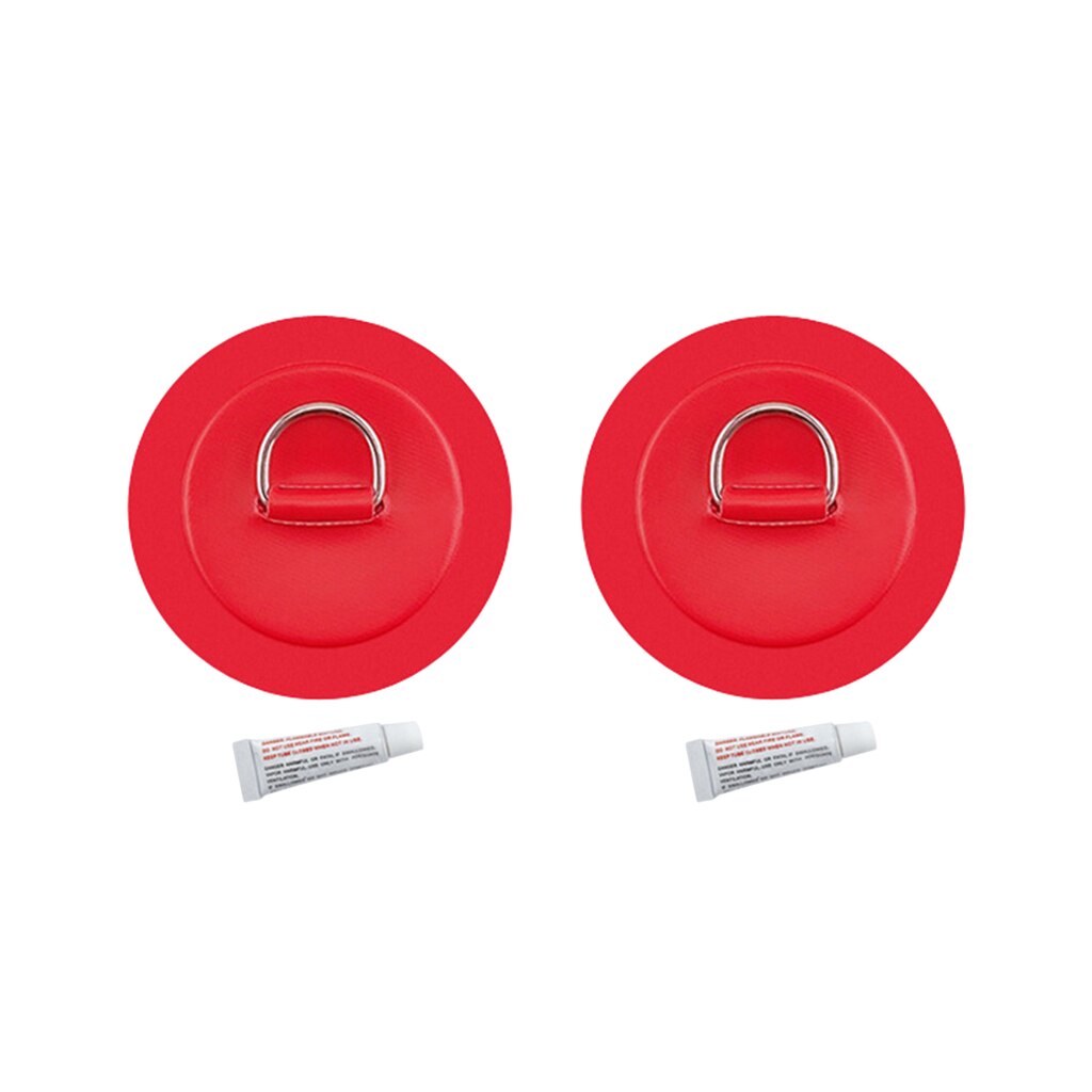 2 Stuks 4.3 Inch Rvs D- Pad/Patch Past Pvc Boot Kayak Kano: Red