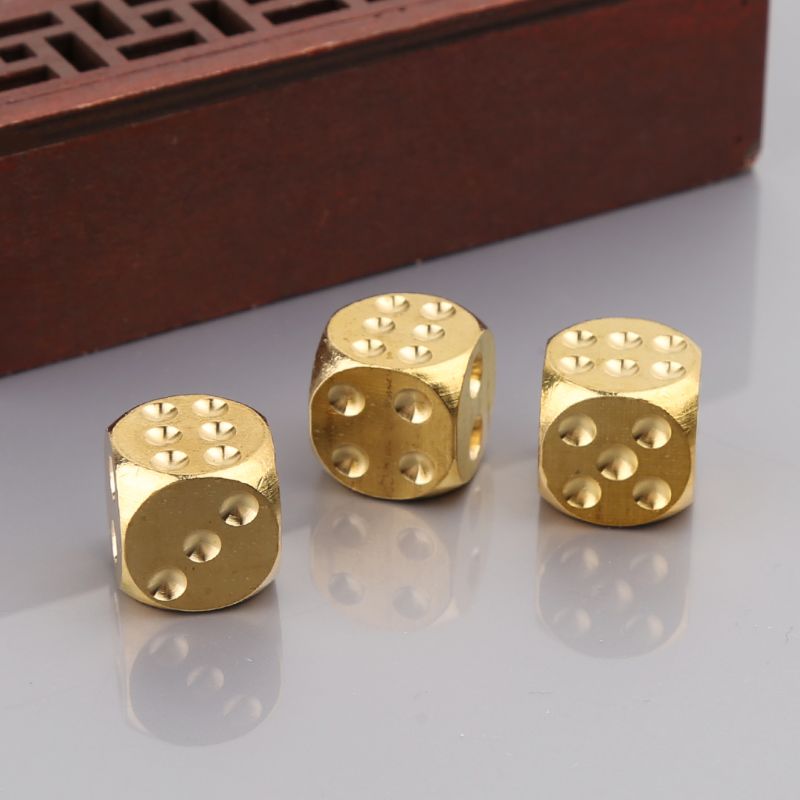 Messing Dices Solide Metalen Polyhedral Club Bar Dice Spelen Game Tool 15X15X15mm
