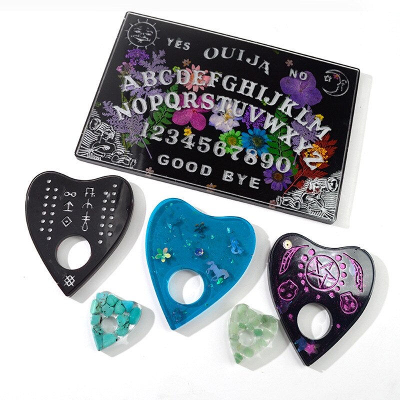 DIY Ouija- Board Planchette Resin Molds Gothic Ouija- Board Game Keychain Pendant Epoxy Silicone Mould Jewelry Making Tool