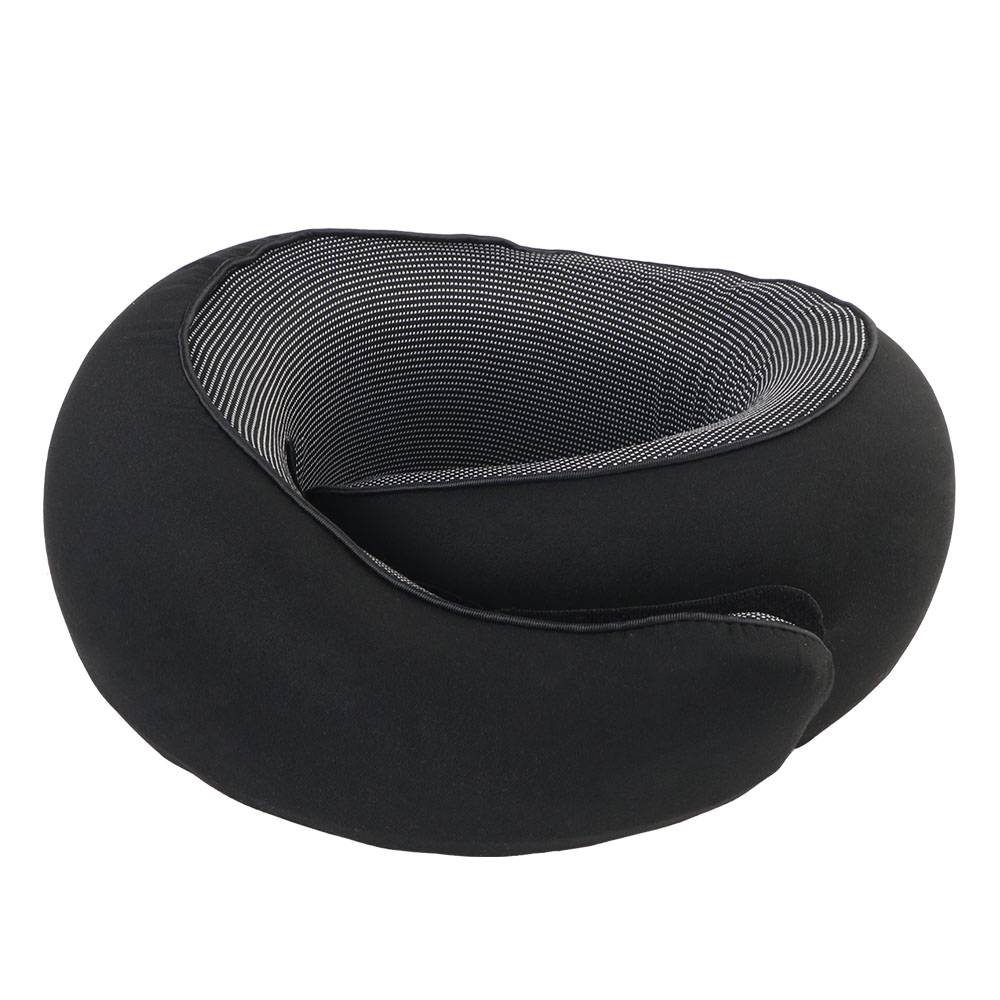 Oreiller Portable en forme de U en mousse à mémoire de forme, oreiller d'escargot doux pour pause midi, oreiller de sommeil, soutien du cou de voyage: Black