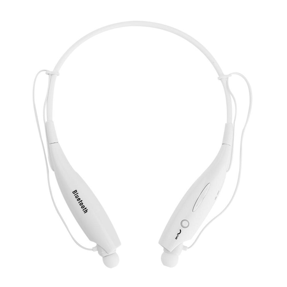 Hv800 bluetooth nekband oordopjes handsfree sport stereo headset in-ear oordopjes voor samsung en iphone: Wit