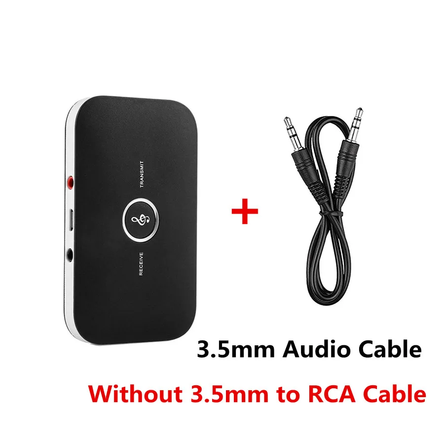 B6 Bluetooth 5.0 Audio Transmitter Receiver Wireless Adapter USB Dongle 3.5mm AUX RCA for TV PC Headphones Home Stereo Car Audio: WHITE