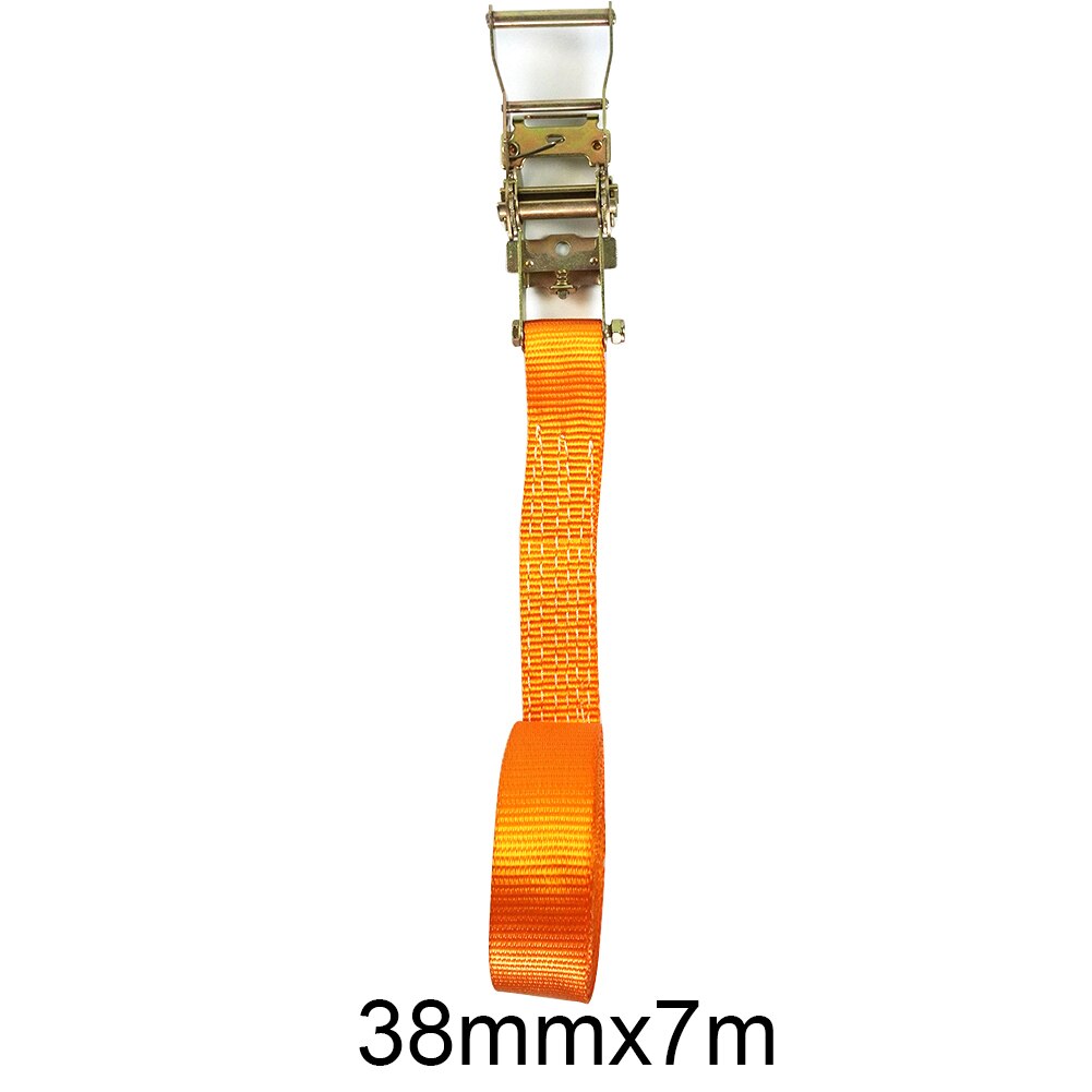 Car Cargo Tensioning Belt Heavy Duty Transport Luggage Tie Down Ratchet Straps Travel Truck Polyester Portable Motorcycle: 38mmx7m