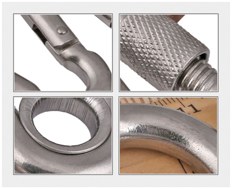 Boucle de sécurité d'escalade en acier inoxydable, 2 pièces