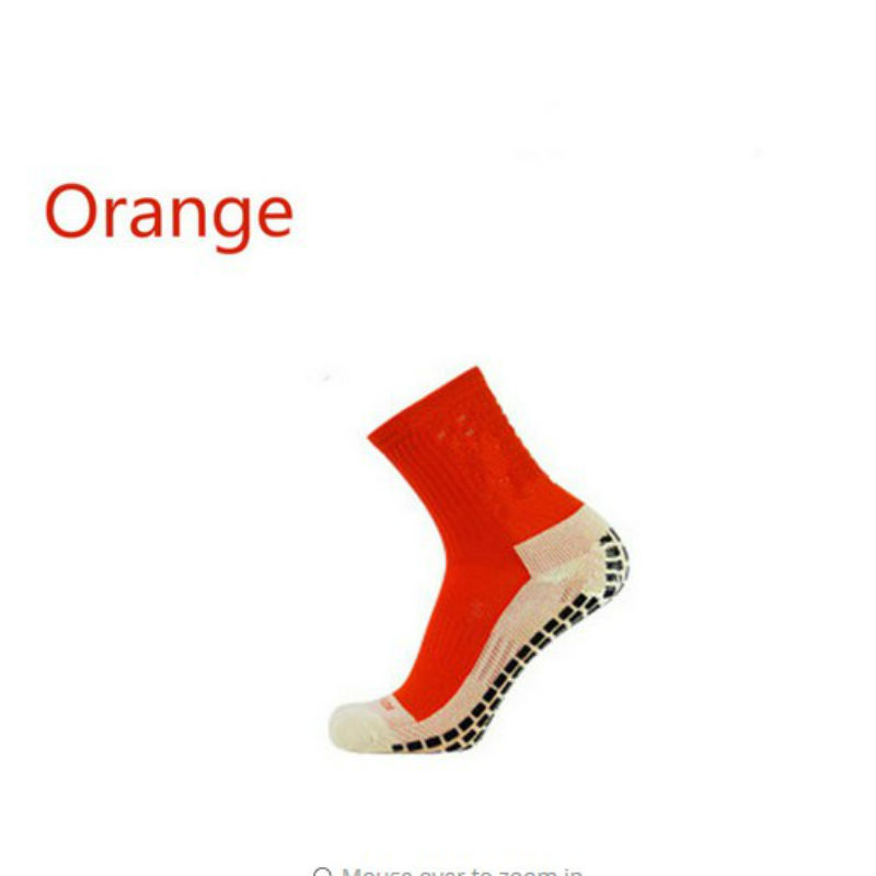 Shen sokker skridsikker friktionsstrimmel håndklæde bund / mellemrør fodboldsokker til mænd: Orange