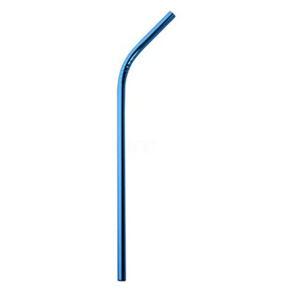Colorful Drinking Straw Reusable 304 Stainless Steel Metal Straw Sturdy Bent Straight Drinks Straw: Bent pipe14