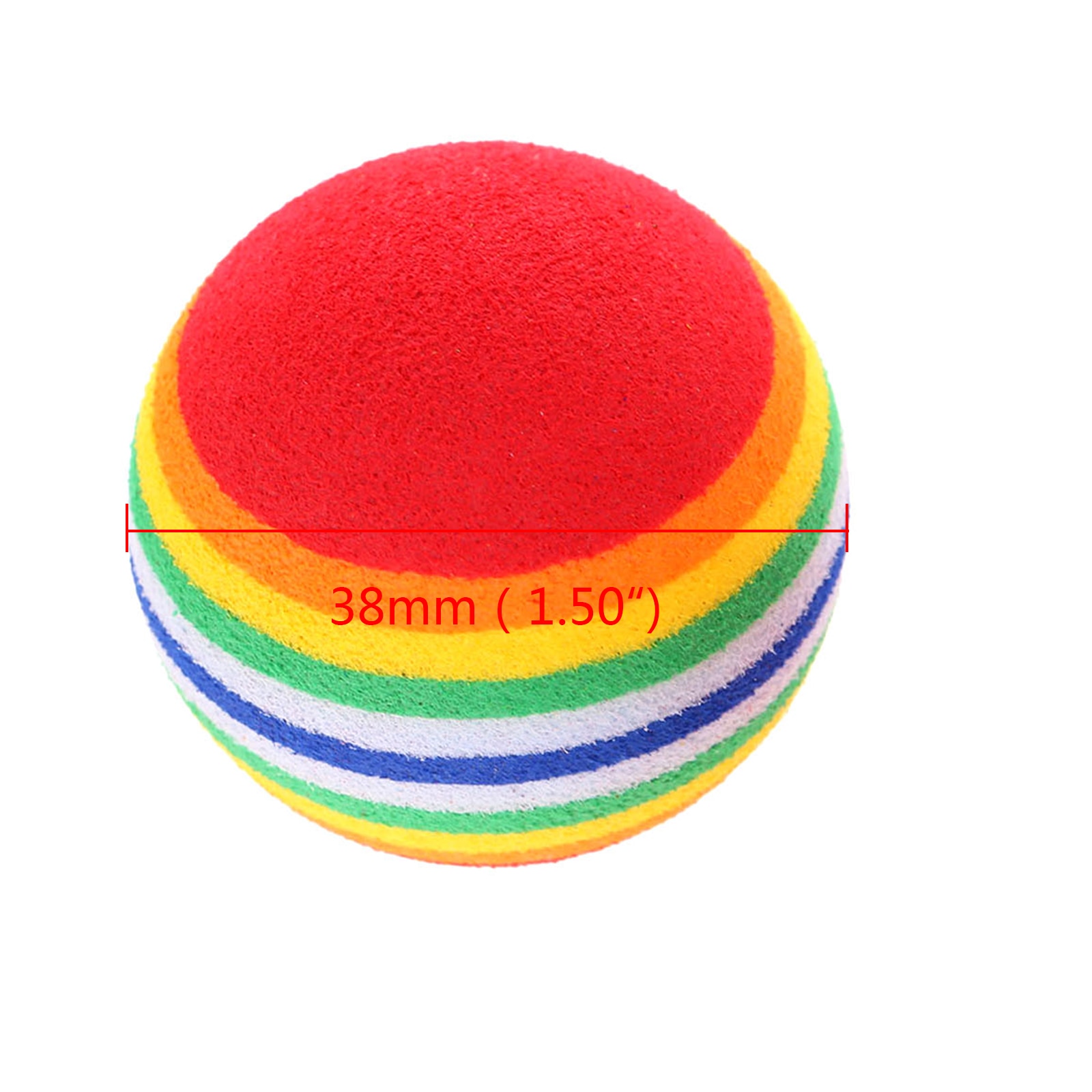 20Pcs 38mm Soft Golf Swing Practice Foam Balls Sponge Practice Rainbow Balls Cute Small Pet EVA Toys Indoor Golf Training Balls