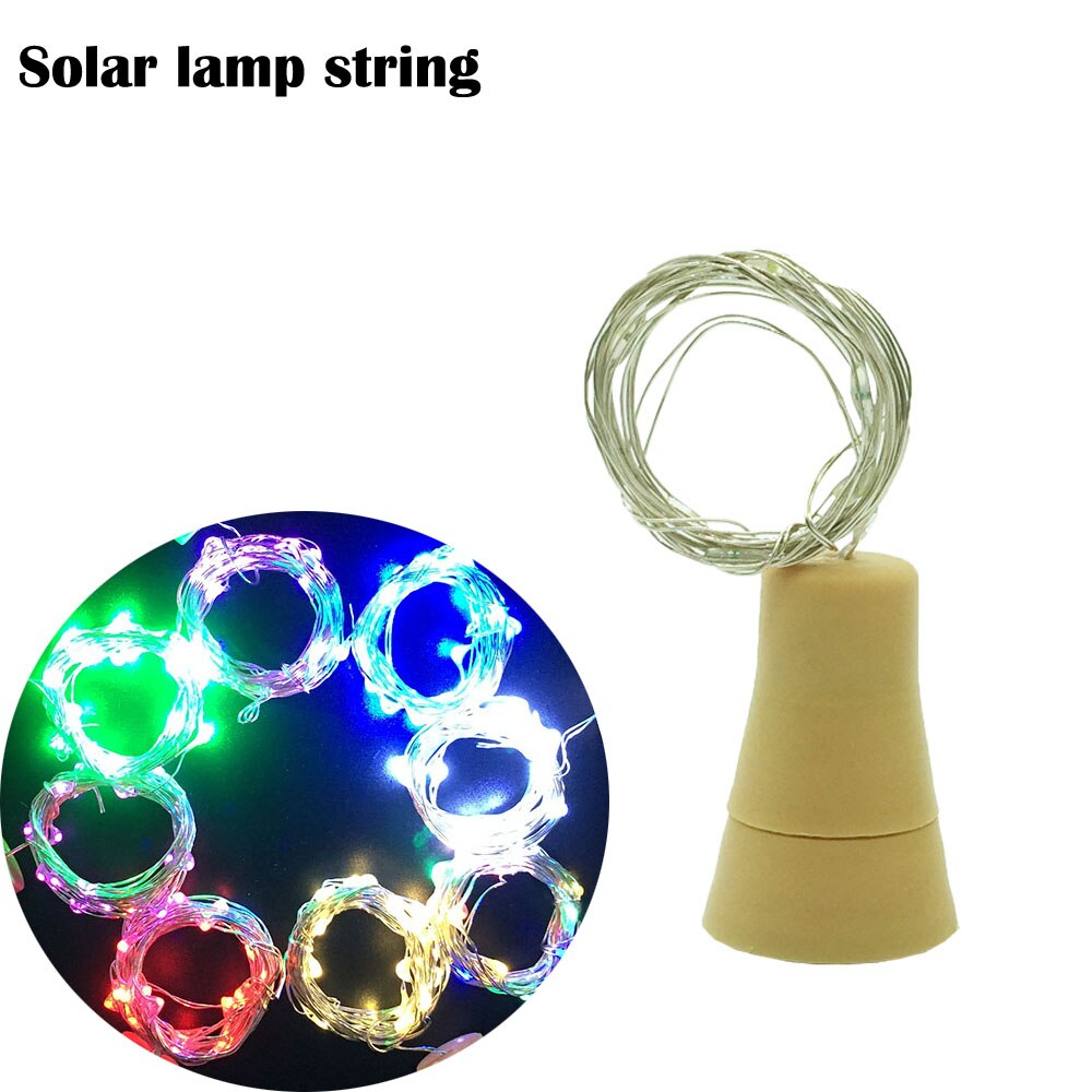 Solenergi kobbertråd lys med flaskestopper til glass håndverk flaske fe valentines bryllup dekorasjon lampe fest
