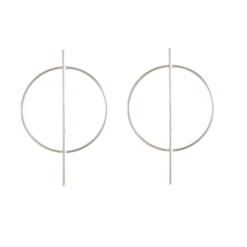 Fashion Statement Earrings 2022 Geometric Double Round Earrings For Women Simple Temperament Semi Circle Brincos Jewelry Gift