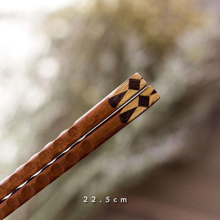 Juego de palillos de madera de hierro Natural japonés hecho a mano, de valor, cordel de comida china para Sushi 1 par: Azul