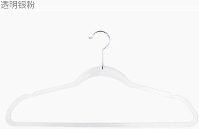 Cintres antidérapants en plastique de 40 à 45cm, 10 pièces/lot, cintres transparents pour vêtements, cintre Invisible pour garde-robe: Transparent silver40