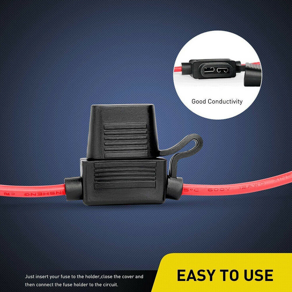 5Sets 18Gauge ATC/ATO Inline Fuse Holder with 30A Fuse Blade for Car Boat