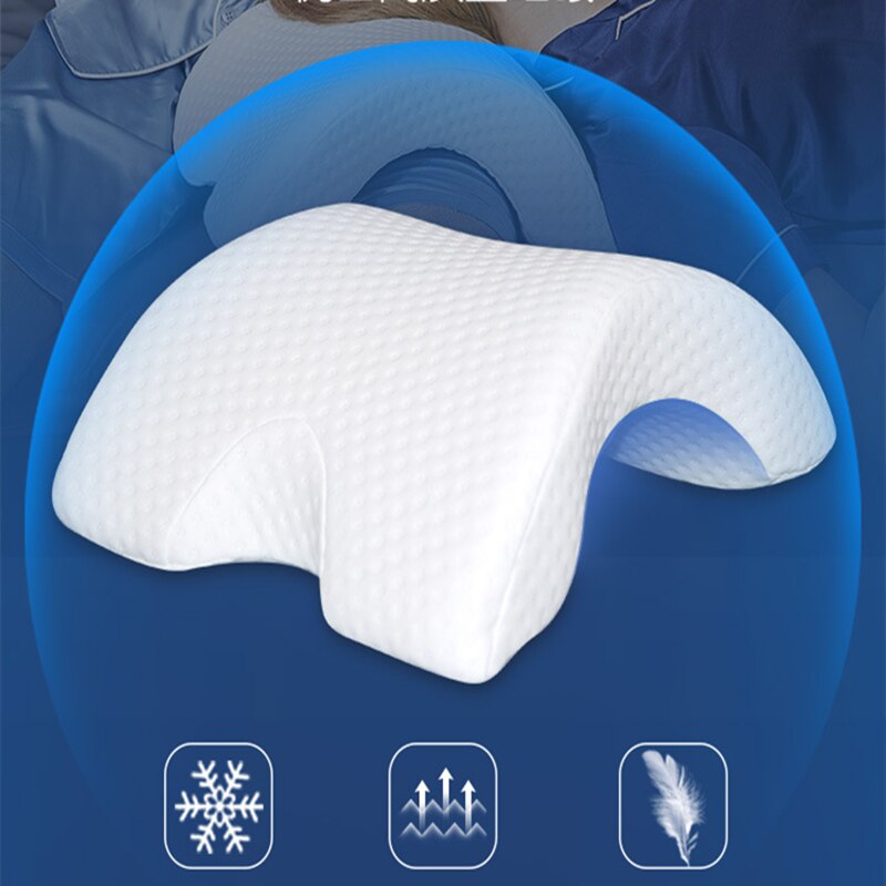 Couple Pillow Rebound Pressure with arm hole Health Neck Pillow with Multifunction Dead Arms Couple Pillow Office Napping: U shaped
