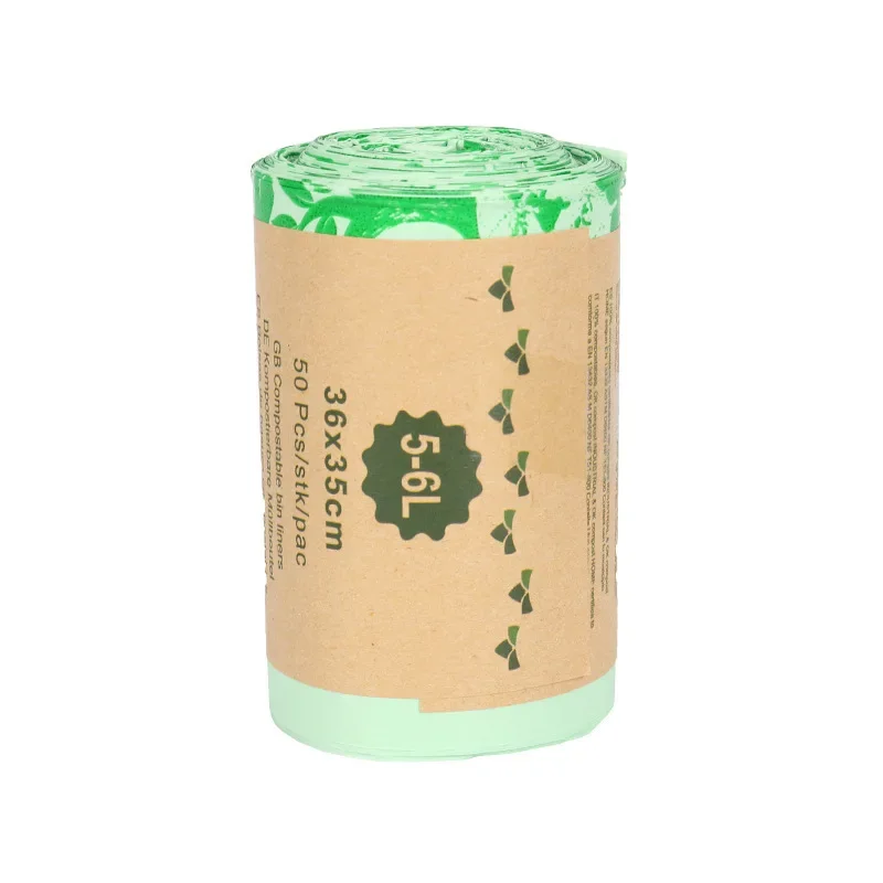 50 6/8/10l biologisch afbreekbare vuilniszakken voor huishoudelijk gebruik, composteerbare vuilniszakken voor de keuken: Lichtgrijs