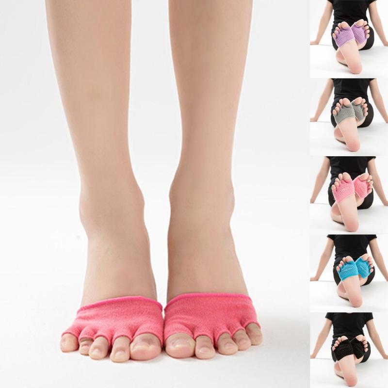 3 Paren/partij 1 Paar Vrouwen Onzichtbare Yoga Non Slip Teen Sokken Wasbare Half Grip Hak Vijf Vinger Sokken