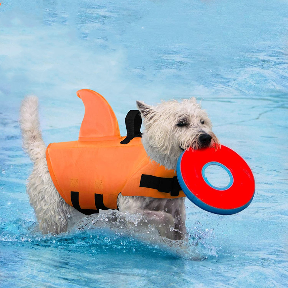 Chaleco de natación con aleta de tiburón para perro, ropa de seguridad de verano para mascotas, Corgi chaleco salvavidas para perros, traje de baño para Bulldog