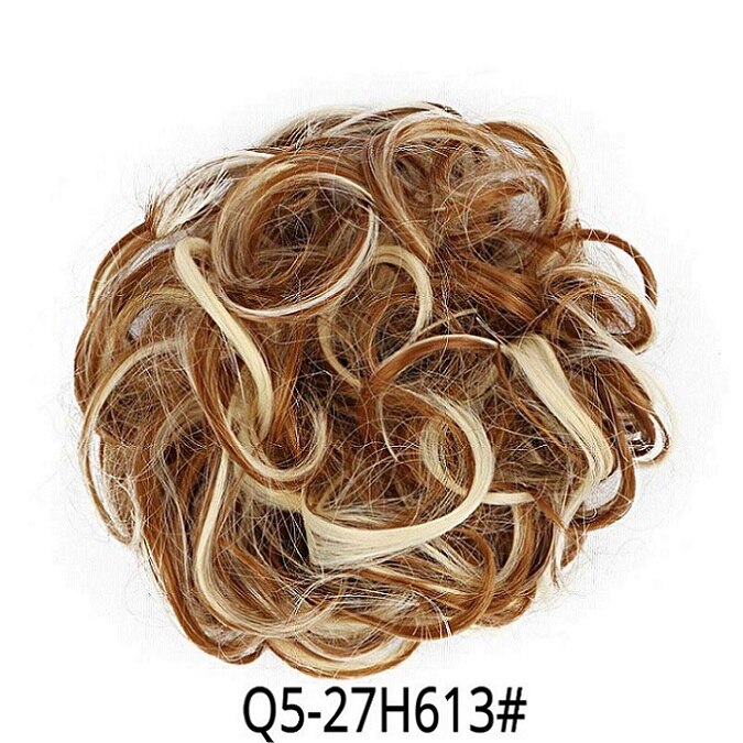 Chignon Hair Bun Hair Pieces Hair Scrunchie Extensions Synthetic Wig For Women Curly Chignon Accessories Hairpiece Extension: Q5-27H613