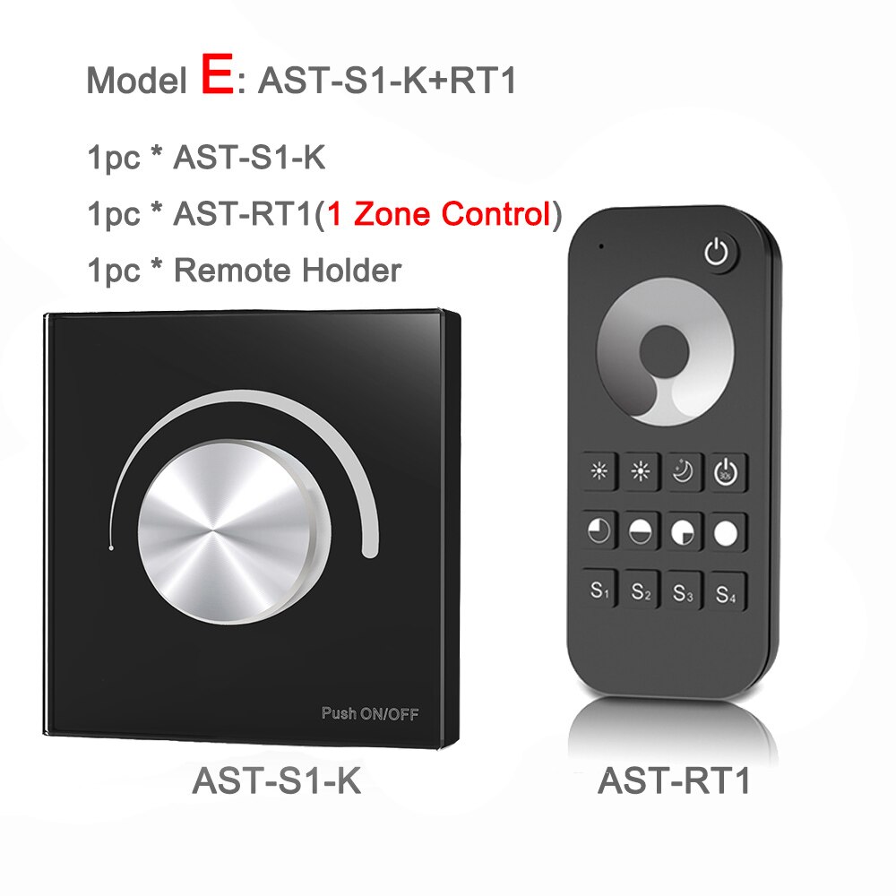 LED Dimmer Switch 220V 230V 110V AC Rotary Dimmable Wireless RF 2.4G Remote Smart Wifi Triac Dimmer for LED Lamp Bulb Light S1-K: Model E
