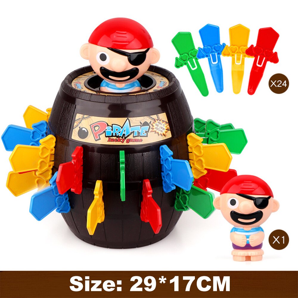 Verrassing Pirate Barrel Grappige Lucky Stab Pop Up Party Game Speelgoed Voor Kinderen Kids Volwassenen Jongens Meisjes Familie Game Speelgoed novelty: 29x17CM