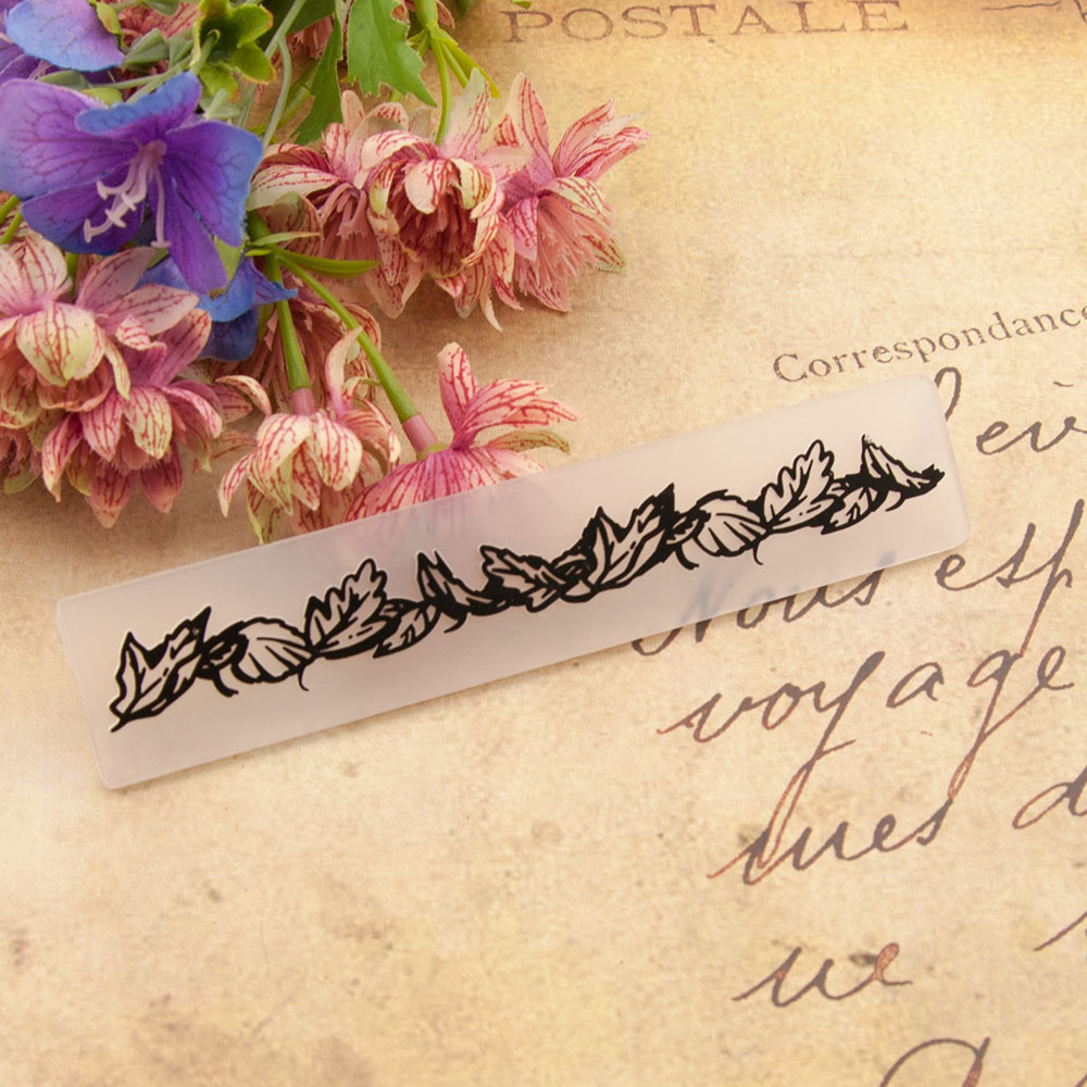 Plantilla de plástico para álbum de recortes, suministros de decoración hechos a mano para manualidades, tarjetas de álbum de fotos, 26 diseños, 15x3cm: Blanco cremoso