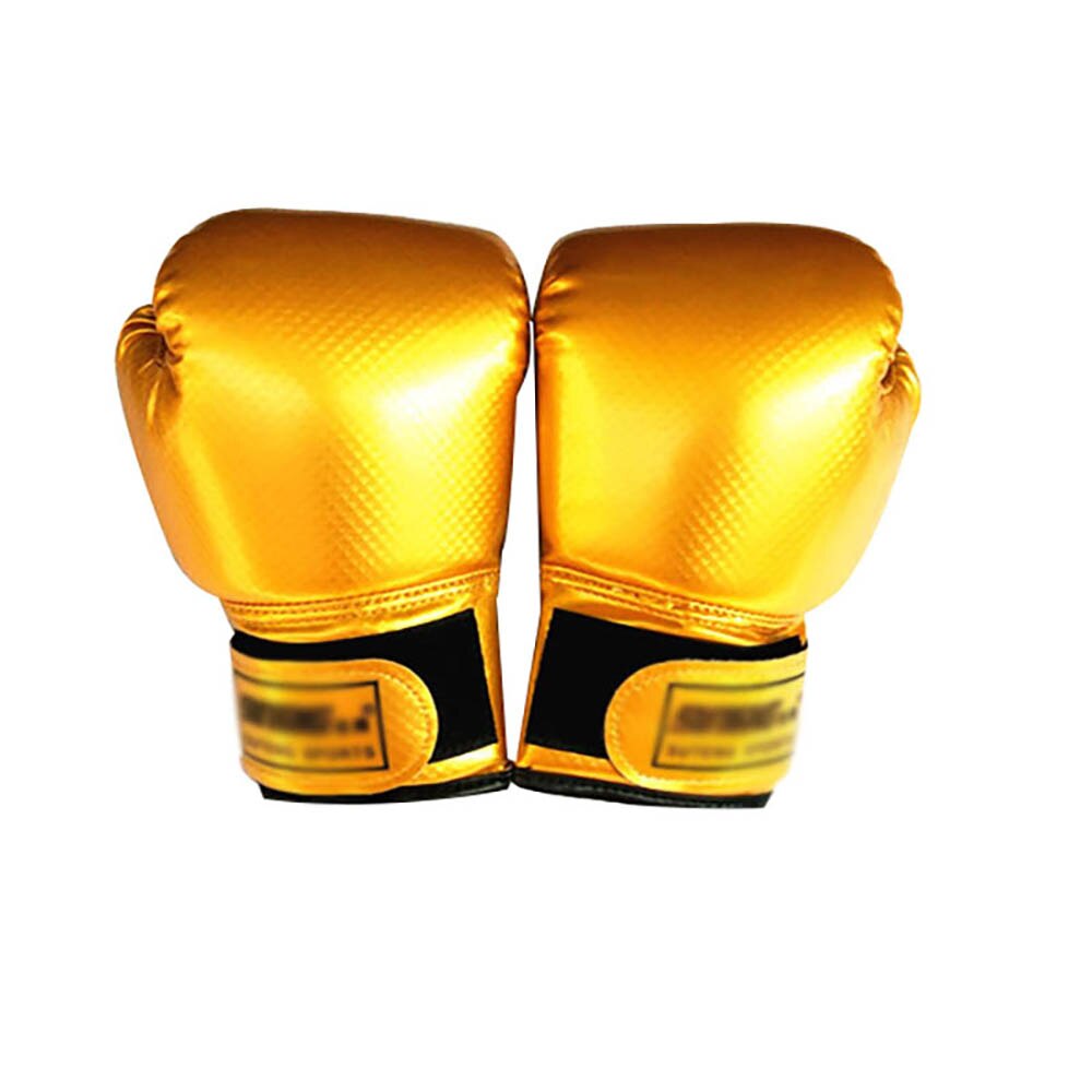 Kick Boxing Gloves for Men Women PU Karate Muay Thai Guantes De Boxeo Free Fight MMA Sanda Training Adults Kids Equipment: golden