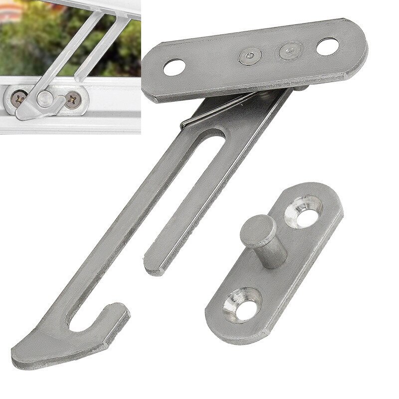 Side Window Restrictor Casement Stopper Stainless Steel Wind Brace Sliding Door Window Locks Child Safety Fixed Lock Accessories