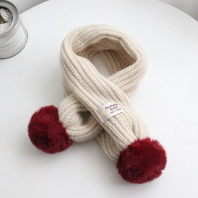 enfants hiver écharpe pompon bébé écharpe garçons filles écharpes à tricoter fausse fourrure boules Intersection forme enfants anneau écharpe