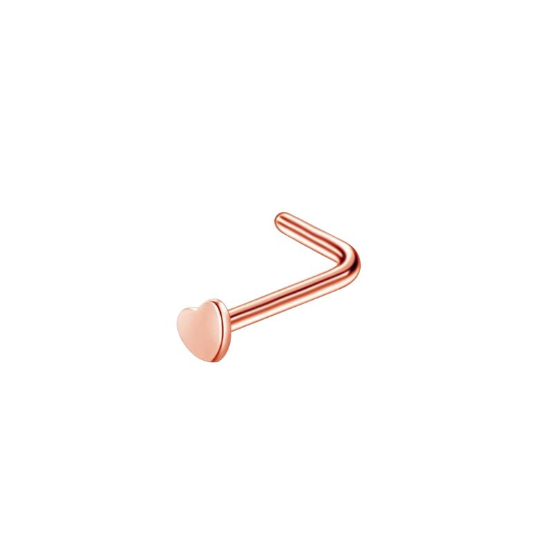 1 ud. Tornillo curvo clavijas de la nariz oro rosa anillos de la nariz Piercing del cuerpo joyería pendientes pequeños para las mujeres Gilrs Piercings de la nariz: style 8