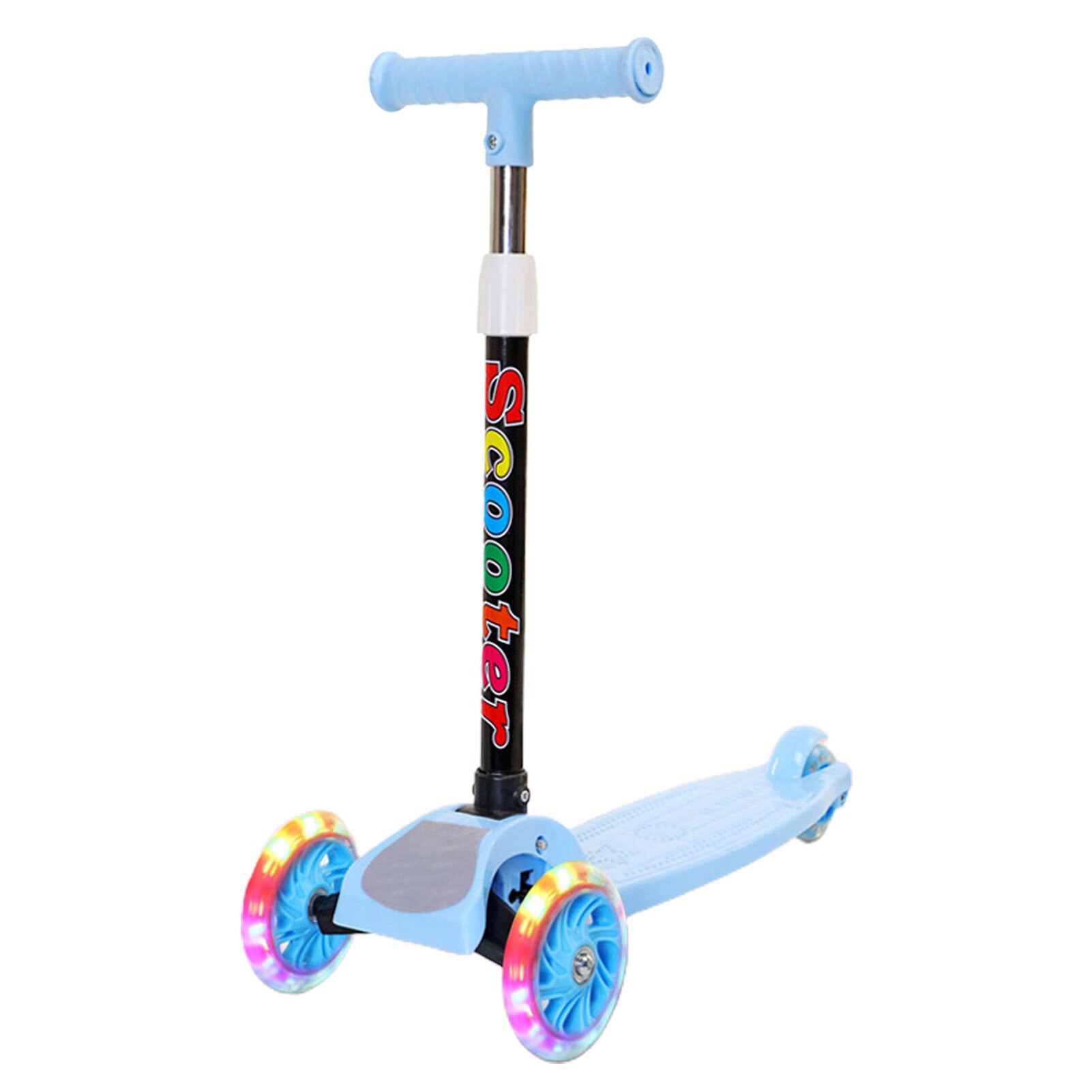 3 Wiel Kick Scooter Vouwen Kinderen Scooters Verstelbare Met Knipperende Wielen Voor Kinderen Leeftijd 2 Tot 8 Roller: Blue Luminous wheel