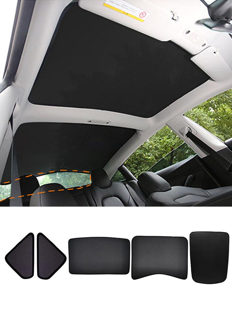 Car Roof Skylight Sun Visor Interior Protection Sunshade Front Sun Shade For Tesla Model 3 Roof Skylight Shades Protector