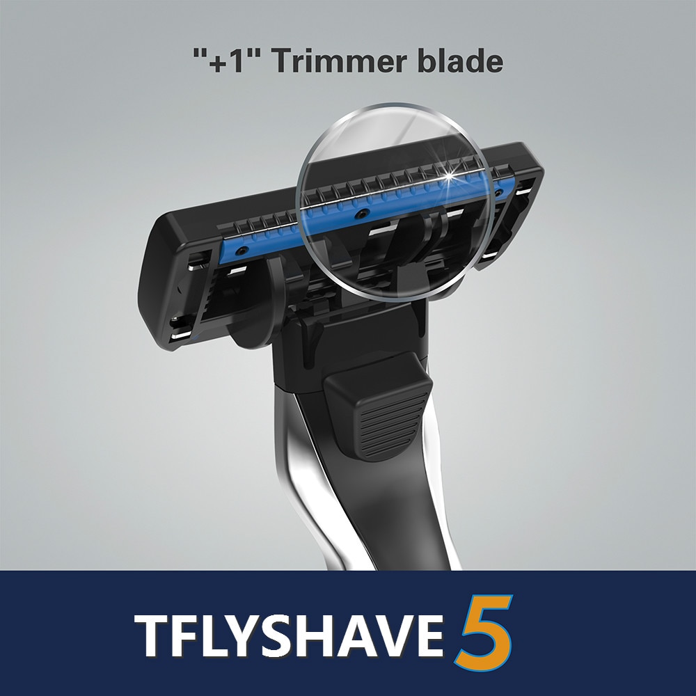 Tflyshave man manuell rakhyvel 5 lager rakhyvel med trimmerblad ansiktsvård män rakning utbytbart blad
