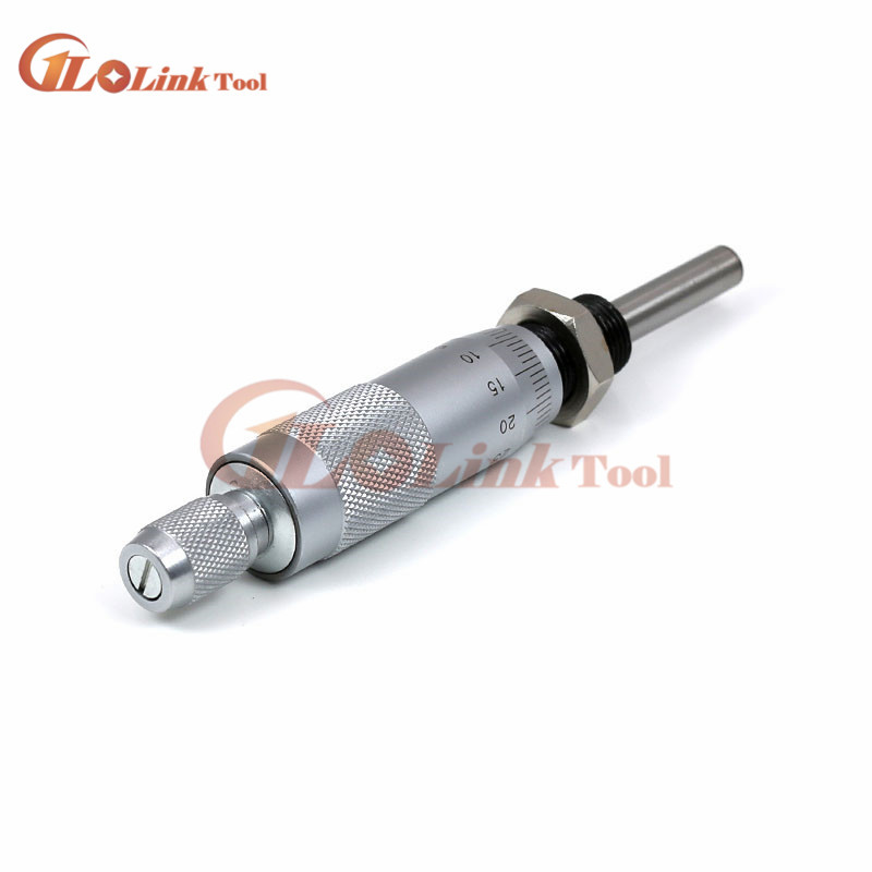 Silver Range 0-13mm Round Needle Plat Type Measure Tool Knurled Adjustment Knob Micrometer Head Measurement