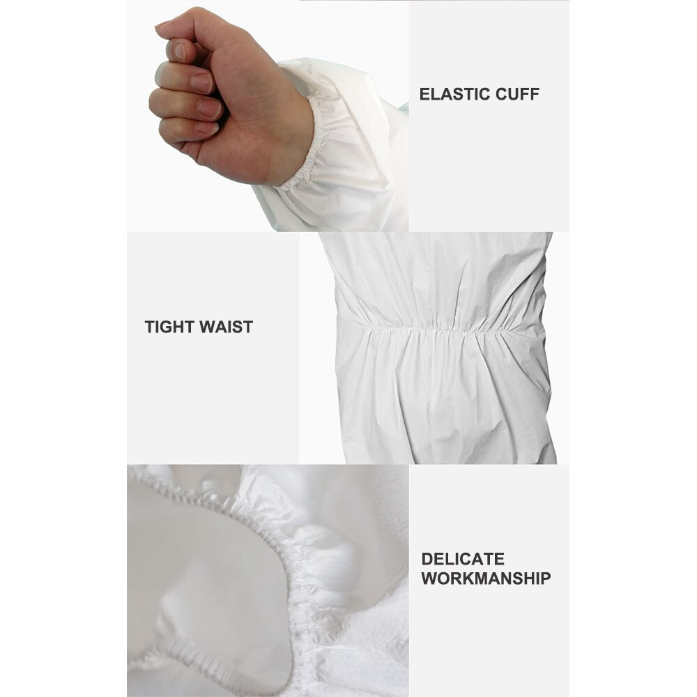 Ropa de protección mono blanco traje Hazmat Hospital desechable aislamiento ropa de protección