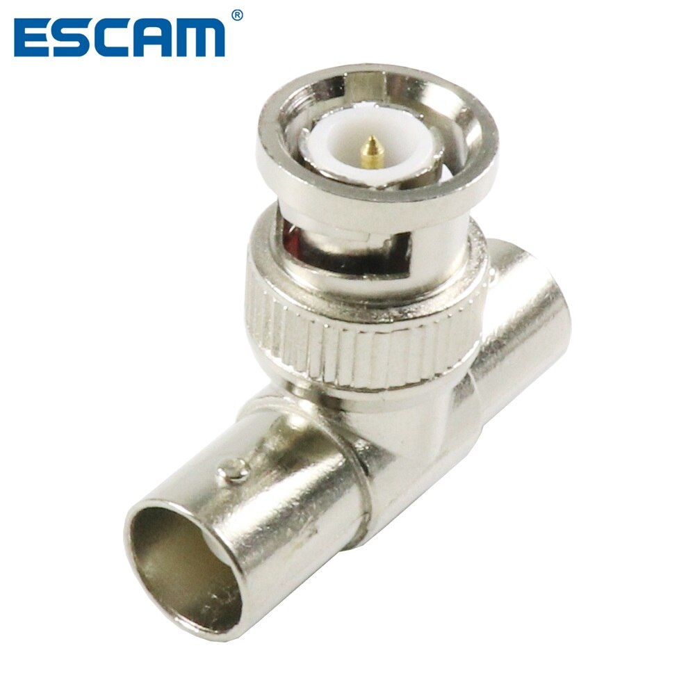 ESCAM BNC T Adapter Splitter Connector Coupler 1 Male to 2 Female CCTV Jack Plug